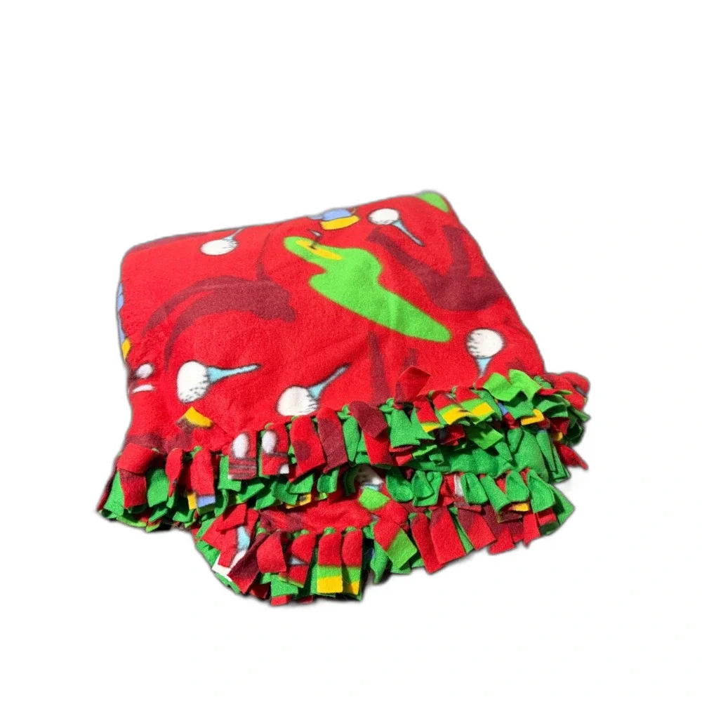 Large Fleece Golf-Themed Blanket